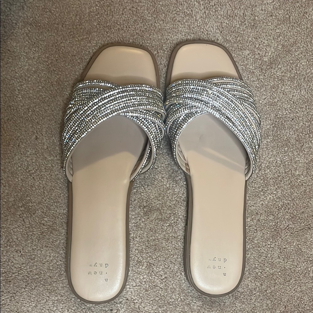 A New Day Silver Sandals Minimalist Design
